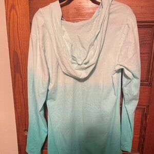 Land's End Women's Medium Cotton Jersey Long Sleeve Hooded Swim Cover-up Dress